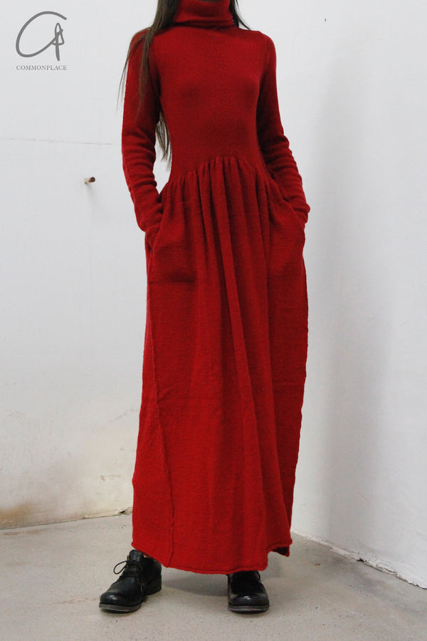 Daniel Andresen turtleneck long skirt Cleo red